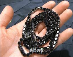 Hip Hop 30 Ct Black Solitaire Diamond Tennis Necklace 20 4 mm Christmas Gift