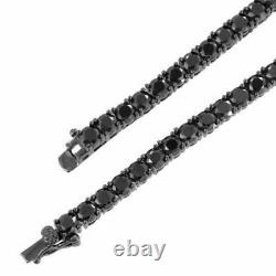 Hip Hop 30 Ct Black Solitaire Diamond Tennis Necklace 20 4 mm Christmas Gift