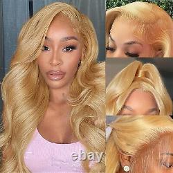 Honey Blonde Body Wave Human Hair Wig Christmas Gift HD Lace Wig for Black Women