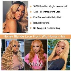 Honey Blonde Body Wave Human Hair Wig Christmas Gift HD Lace Wig for Black Women