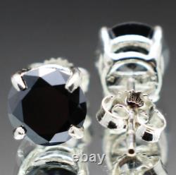 Huge 10 Ct Black Diamond Stud Earrings Quality AAA Certified! Birthday Gift
