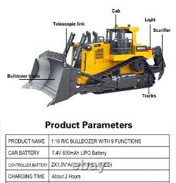 Huina 1569 RC Bulldozer Excavator 116 Industrial Vehicle USA Stock Xmas Gift