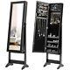 Jewelry Mirrored Cabinet Armoire Organizer Storage Box With Stand Christmas Gift