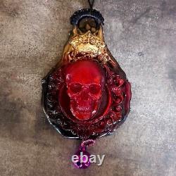 Jewelry woman fashion necklace gothic wicca magic pendant skull ouroboros crown