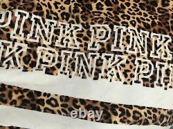 LARGE 60 72 Victoria Secret Pink BLACK LEOPARD CHEETAH SHERPA LOGO PLUSH BLANKET