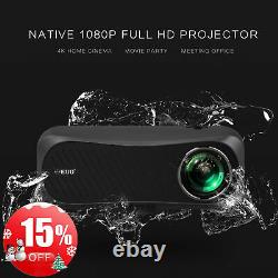 LED 8500lms Native 1080p Projector 4K Home Theater Christmas Party Gift HDMI US