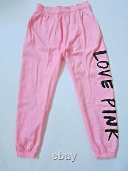 LOT Victoria Secret Pink DAISY BRUSHED LOGO PULLOVER HOODIE + CAMPUS PANT XL SET