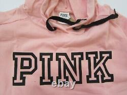 LOT Victoria Secret Pink LOGO PULLOVER HOODIE + BLACK RAINBOW LEGGING PANT L SET