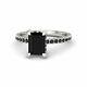 Lab-created 2ct Emerald Cut Black Diamond Engagement Ring 14k White Gold Over
