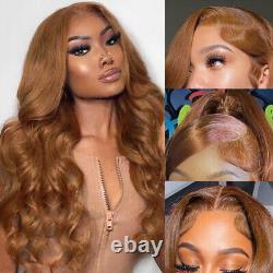 Light Brown Body Wave 13x4 Transparent Lace Front Wig Human Hair Christmas gifts