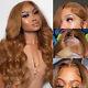 Light Brown Body Wave 13x4 Transparent Lace Front Wig Human Hair Christmas Gifts