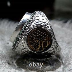 Luxury Onyx Black Stone Solomon Seal 925 Sterling Silver Handmade Mens Ring