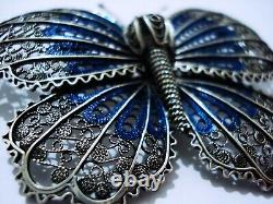/MUSEUM LARGE BUTTERFLY/ Sterling Silver Filigree Brooch Pin, PERSONALIZED Gift