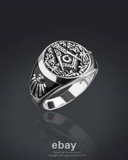 Masonic Ring Silver 925 Classic Master Mason Freemason jewelry gift size 8-13 US
