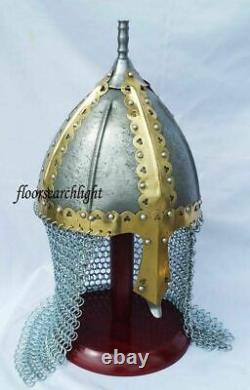 Medieval Armor Viking Helmet With Chain Mail Norman Helmet Larp Christmas Gift