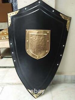 Medieval Knight Heater Shield With Brass Black Antique Shield Christmas Gift