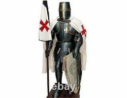 Medieval Steel Armour Black Suit Of Templar Full Body Armor Suit Christmas Gift