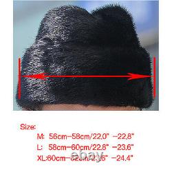 Men's Russian President Special Gift Christmas Trapper Genuine Mink Fur Warm Hat