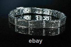 Men's Simulated Diamond Tennis Bracelet Birthday Gift In 14k White Gold Plated