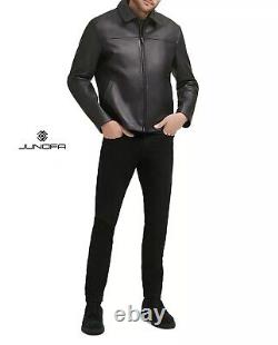 Men's black Real Leather Jacket in classy style best Christmas gift for Men's