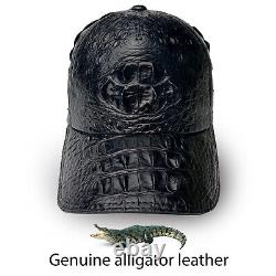 Mens Alligator Crocodile Leather Caps Genuine Skin Snapback Handmade Gift