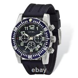 Mens Chisel Black Dial & Silicone Strap Chronograph Watch Christmas Gift for Her