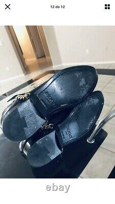 Mens Christmas gift Balmain Paris Leather Chain Embellished Ankle Boots Size 10