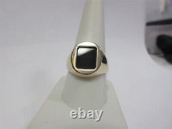 Mens Gold Ring Black Onyx 8.0ct 14K Solid Anniversary Size 9.75 R698