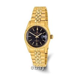 Mens IP-plated Black Dial Watch 0.87g L-8.25mm Perfect Christmas Gift for Her