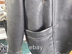 Mens Leather Coat SHEARLING Fur Lined Made In Italy Black XL Christmas Gift