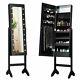 Mirrored Jewelry Cabinet Armoire Organizer With18 Led Lights Black Christmas Gift