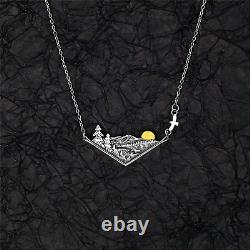 Mothers Day Gifts Necklaces for Women 3D Mountain Range Necklace for Women Sterl