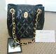 New Eric Javits Liquid Black Quilted Mini Liz Luxury Handbag Great X-mas Gift