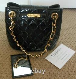NEW Eric Javits Liquid Black Quilted Mini Liz Luxury Handbag GREAT X-MAS GIFT