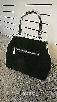 NEW Karen Millen Black Suede Handbag RRP £250 Xmas Gift