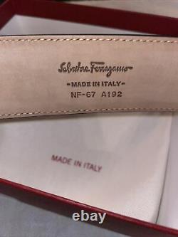 NEW Salvatore Ferragamo Mens Medium M Black Leather Belt Employee Christmas Gift