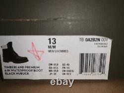 NIB Timberland Men's Premium 6 Holiday XMas 6 Boots Black Nubuck + gift bag