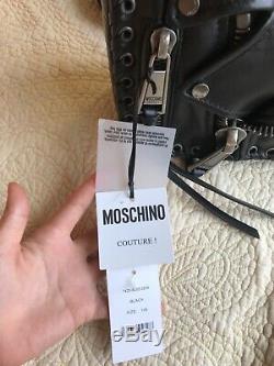 NWT Moschino lambskin leather biker jacket bag Christmas gift idea