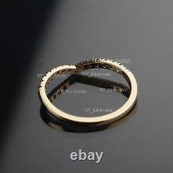Natural Black Diamond Solid 14K Yellow Gold Chevron Ring Princess Jewelry Gift