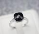 Natural Black Onyx Gemstone Sterling Silver Engagement Ring Anniversary Gift
