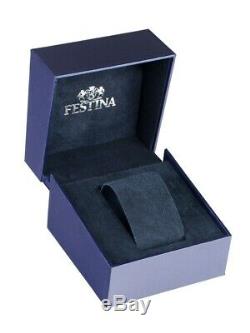New Festina F16755/4 Men's Watch Silver Black Dial Chronograph Xmas Gift