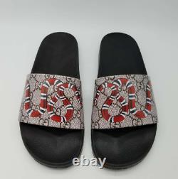 New Gucci SNAKE Slides Black Size 9 Mens Authentic Pre-owned, Christmas gift