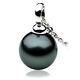 New Tahitian Black Pearl Pendant White Gold 13mm Pacific Pearls Christmas Gifts