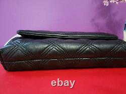 New Tory Burch Fleming Leather FLEMING small Clutch bag black mother day Gift