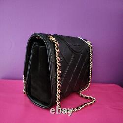 New Tory Burch Fleming Shoulder Bag crossbody mother day gift handbag black