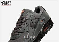 Nike Air Max 90 Iron Grey Total Orange Black Men's Trainers All Sizes Xmas Gift