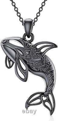 Ocean Killer Whale Pendant Necklace 925 Sterling Silver Ocean Orca Jewelry Gifts