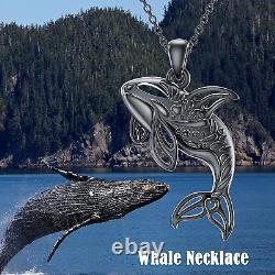 Ocean Killer Whale Pendant Necklace 925 Sterling Silver Ocean Orca Jewelry Gifts