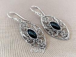 Onyx Earrings, December Birthday Gifts, 925 Sterling Silver, Gift for her