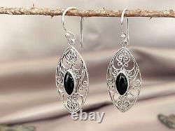 Onyx Earrings, December Birthday Gifts, 925 Sterling Silver, Gift for her